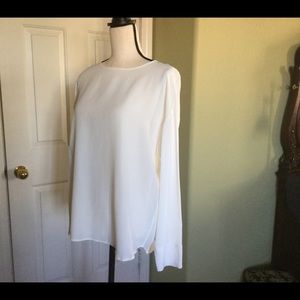 Creme Crepe Pullover Blouse